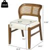 Christopher Knight Home Cayde Upholstered Dining Chairs Set of 2, Kitchen Side Chair with Cane Backrest, Rubberwood Dining Room Chair, Extra Seat for Living Room, Walnut+Beige(Walnut+beige)