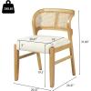 Christopher Knight Home Cayde Upholstered Dining Chairs Set of 2, Kitchen Side Chair with Cane Backrest, Rubberwood Dining Room Chair, Extra Seat for Living Room, Walnut+Beige(Natural+beige)
