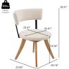 Christopher Knight Home Ceru Fabric Upholstered Dining Chairs Set of 2, Curved Backrest Kitchen Side Chair, Rubberwood Dining Room Armless Chair, Extra Seat for Living Room, Beige+Walnut(Milky White+natural)
