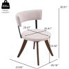 Christopher Knight Home Ceru Fabric Upholstered Dining Chairs Set of 2, Curved Backrest Kitchen Side Chair, Rubberwood Dining Room Armless Chair, Extra Seat for Living Room, Beige+Walnut(Beige+walnut)