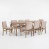Christopher Knight Home Dale 9 Piece Dining Table Set for 8 with Chairs, Wooden Extendable Dining Room Table Set with Butterfly Leaf Design, Rustic Upholstered Dining Chairs Set, Light Natural+Beige(Light Natural+beige)