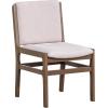 Christopher Knight Home Dean Rubber Wood Dining Chairs Set of 6, Modern Upholstered Dining Chairs, Armless Kitchen Chairs, Dining Room Living Room Accent Chair for Extra Seat, Walnut+Beige(Walnut+beige)