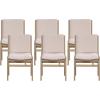 Christopher Knight Home Dean Rubber Wood Dining Chairs Set of 6, Modern Upholstered Dining Chairs, Armless Kitchen Chairs, Dining Room Living Room Accent Chair for Extra Seat, Walnut+Beige(Light Natural+beige)