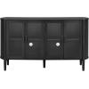 Christopher Knight Home Eileen Modern Storage Cabinet with 4 Doors, Large Size Buffet Cabinet with Storage and Adjustable Shelf, Wooden Sideboard Cabinet for Dining Room/Kitchen/Living Room, Natural(Black)