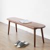 Christopher Knight Home Ella Dining Bench, Oak Wood Dining Bench, Oval Shaped Chair, End of Bed Entryway Foot Seats, Kitchen Chair, 39.37″Small Benches for Living Room Dining Room Home Decor, Natural(Walnut/47.24)