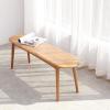 Christopher Knight Home Ella Dining Bench, Oak Wood Dining Bench, Oval Shaped Chair, End of Bed Entryway Foot Seats, Kitchen Chair, 39.37″Small Benches for Living Room Dining Room Home Decor, Natural(Natural/47.24)