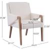 Christopher Knight Home Inmax Modern Upholstered Dining Chair Set of 2, Solid Wood Kitchen Side Chair, Wooden Dining Armchair, Extra Seat for Living Room, Light Beige+Brown(Light Beige+brown)
