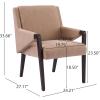 Christopher Knight Home Inmax Modern Upholstered Dining Chair Set of 2, Solid Wood Kitchen Side Chair, Wooden Dining Armchair, Extra Seat for Living Room, Light Beige+Brown(Black+brown)