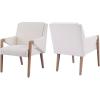 Christopher Knight Home Inmax Modern Upholstered Dining Chair Set of 2, Solid Wood Kitchen Side Chair, Wooden Dining Armchair, Extra Seat for Living Room, Light Beige+Brown(Light Beige+brown)
