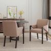 Christopher Knight Home Inmax Modern Upholstered Dining Chair Set of 2, Solid Wood Kitchen Side Chair, Wooden Dining Armchair, Extra Seat for Living Room, Light Beige+Brown(Black+brown)