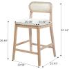 Christopher Knight Home Kaylin Modern Counter Height Bar Stools Set of 2, Upholstered Bar Stool for Kitchen Island, Rubberwood Dining Room Chair, Counter Stool with Footrest, Natural+Beige(Natural+beige)
