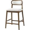 Christopher Knight Home Kaylin Modern Counter Height Bar Stools Set of 2, Upholstered Bar Stool for Kitchen Island, Rubberwood Dining Room Chair, Counter Stool with Footrest, Natural+Beige(Brown+beige)
