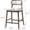 Christopher Knight Home Kaylin Modern Counter Height Bar Stools Set of 2, Upholstered Bar Stool for Kitchen Island, Rubberwood Dining Room Chair, Counter Stool with Footrest, Natural+Beige(Brown+beige)