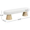 Christopher Knight Home Manila Chenille Upholstered Dining Bench, Modern Ottoman Bench, Wooden Entryway Bench, Comfort Long Spfa Footstool for Living Room Dining Room, No Assembly Needed, Oatmeal(Beige/64″)
