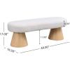 Christopher Knight Home Manila Chenille Upholstered Dining Bench, Modern Ottoman Bench, Wooden Entryway Bench, Comfort Long Spfa Footstool for Living Room Dining Room, No Assembly Needed, Oatmeal(Beige/49″)