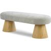 Christopher Knight Home Manila Chenille Upholstered Dining Bench, Modern Ottoman Bench, Wooden Entryway Bench, Comfort Long Spfa Footstool for Living Room Dining Room, No Assembly Needed, Oatmeal(Oatmeal/49″)