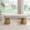 Christopher Knight Home Manila Chenille Upholstered Dining Bench, Modern Ottoman Bench, Wooden Entryway Bench, Comfort Long Spfa Footstool for Living Room Dining Room, No Assembly Needed, Oatmeal(Beige/49″)