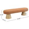 Christopher Knight Home Manila Chenille Upholstered Dining Bench, Modern Ottoman Bench, Wooden Entryway Bench, Comfort Long Spfa Footstool for Living Room Dining Room, No Assembly Needed, Oatmeal(Orange/64″)