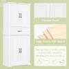 Christopher Knight Home Parlington Bathroom Cabinets with Multi-Functional Storage Space, Wood Frame, Stacking Structure, Drawer with Slide Rails, Adjustable Shelf, Doors with Three-Tier Racks, White(White)
