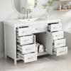 Christopher Knight Home Pineas 48″ Modern Bathroom Vanity with Resin Sink Combo Set, Wooden Bathroom Vanity Organizer with Drawers, Soft Closing Door Bathroom Storage Cabinet with Sink, White(White)