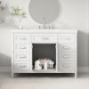 Christopher Knight Home Pineas 48″ Modern Bathroom Vanity with Resin Sink Combo Set, Wooden Bathroom Vanity Organizer with Drawers, Soft Closing Door Bathroom Storage Cabinet with Sink, White(White)