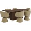 Christopher Knight Home Scout Modern Dining Table Set for 6, 180° Swivel Dining Chair and Table Set, Solid Wood Dining Room Table Set for 6, Beige+Natural(Light Green+walnut)