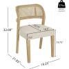 Christopher Knight Home Selwyn Dining Chairs Set of 2, Modern Dining Chair with Fabric Upholstery and Curved Back, Rubberwood Frame Kitchen Chairs with Cane Webbing, Accent Chairs, Beige+Natural(Beige+natural)