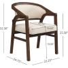 Christopher Knight Home Sepharine Modern Wooden Dining Chairs Set of 2, Boucle Upholstered Kitchen Side Armchairs, Living Room Comfy Reading Chair with Curved Back, Extra Seating, Light Ash + Beige(Walnut + Beige)