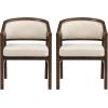 Christopher Knight Home Sepharine Modern Wooden Dining Chairs Set of 2, Boucle Upholstered Kitchen Side Armchairs, Living Room Comfy Reading Chair with Curved Back, Extra Seating, Light Ash + Beige(Walnut + Beige)