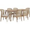 Christopher Knight Home Shawen Extendable Dining Table Set for 6, Expandable Kitchen Table and Dining Chairs Set of 6, Solid Wood Dining Room Table Set for 6, Beige+Natural Brown(Beige+natural Brown)
