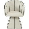 Christopher Knight Home Unami 90° Swivel Dining Chairs Set of 2, Upholstered Swivel Accent Chair, Modern Swivel Barrel Chair, Beige+Champagne(Beige+black)