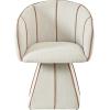 Christopher Knight Home Unami 90° Swivel Dining Chairs Set of 2, Upholstered Swivel Accent Chair, Modern Swivel Barrel Chair, Beige+Champagne(Beige+champagne)