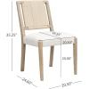 Christopher Knight Home Xinzi Comfy Upholstered Dining Chairs Set of 2, Rubberwood Kitchen Chairs with Woven Rope Backrest, Extra Seat for Dining Room, Armless Dining Chair, Beige + Natural Ash(Beige + Natural Ash)