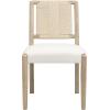 Christopher Knight Home Xinzi Comfy Upholstered Dining Chairs Set of 2, Rubberwood Kitchen Chairs with Woven Rope Backrest, Extra Seat for Dining Room, Armless Dining Chair, Beige + Natural Ash(Beige + Natural Ash)