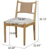 Christopher Knight Home Yudidi Mid Century Modern Dining Chairs Set of 2, Dining Room Chairs with Fabric Upholstery, Rubberwood Frame Kitchen Chairs with Paper Rope Backrest, Beige + Brown(Beige+light Brown+natural)