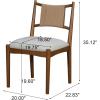 Christopher Knight Home Yudidi Mid Century Modern Dining Chairs Set of 2, Dining Room Chairs with Fabric Upholstery, Rubberwood Frame Kitchen Chairs with Paper Rope Backrest, Beige + Brown(Beige + Brown)