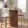 Christopher Knight Home Zenzi Round Kitchen Bar Table for Home Kitchen/Dining Room, Sturdy Wooden Counter Height Pub Table with Fluted Pedestal Base, Circle Mid Century Dining Table, Black(Light Ash)