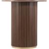 Christopher Knight Home Zenzi Round Kitchen Bar Table for Home Kitchen/Dining Room, Sturdy Wooden Counter Height Pub Table with Fluted Pedestal Base, Circle Mid Century Dining Table, Black(Walnut)