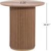 Christopher Knight Home Zenzi Round Kitchen Bar Table for Home Kitchen/Dining Room, Sturdy Wooden Counter Height Pub Table with Fluted Pedestal Base, Circle Mid Century Dining Table, Black(Light Ash)