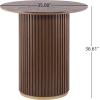 Christopher Knight Home Zenzi Round Kitchen Bar Table for Home Kitchen/Dining Room, Sturdy Wooden Counter Height Pub Table with Fluted Pedestal Base, Circle Mid Century Dining Table, Black(Walnut)