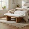 Christopher Knight Home 55″ Chenille Upholstered Bench with Solid Rubber Wood Legs, Modern Farmhouse Bedroom Bench, Padded Entryway Bench Seat, Dining Bench for Living Room End of Bed, Light Brown(Beige)