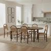 Christopher Knight Home Alfie Modern Dining Table Set for 6, Solid Wood Kitchen Table and Dining Chairs Set of 6, Rubberwood Dining Room Table Set 6, Light Brown+Walnut