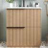 Christopher Knight Home Byron 30″ Bathroom Vanity with Sink, Modern Freestanding Bathroom Sink Cabinet with Drawer, Undermount Vanity Sink Cabinet, Bathroom Storage Cabinet with Sink Combo Set,Natural(Natural)