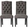 Christopher Knight Home CKH Crown Top Dining Chairs, 2-Pcs Set, Dark Grey