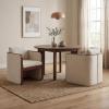 Christopher Knight Home Cabelo Boucle Upholstered Dining Chairs Set of 2, Sturdy Wooden Dining Chair with Curved Back, Modern Armchairs and Thick Cushions, Versatile Indoor Usage, Almond + Walnut(Almond + Walnut)