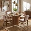 Christopher Knight Home Cashy 5 Piece Dining Table Set for 4, Wooden Dining Set with Pedestal Round Table and Upholstered Chairs, Modern Kitchen and Dining Room Furniture, Light Natural+Beige(Walnut+beige+natural)