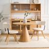 Christopher Knight Home Ceru Fabric Upholstered Dining Chairs Set of 2, Curved Backrest Kitchen Side Chair, Rubberwood Dining Room Armless Chair, Extra Seat for Living Room, Beige+Walnut(Milky White+natural)