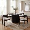 Christopher Knight Home Elev Modern Round Dining Table Set for 4, 5 Piece Dining Room Table Set for 4, Kitchen Table and Chair Set of 4, Black+Milky White