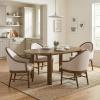 Christopher Knight Home Gernang Mid-Century Modern Dining Table Set for 4, Solid Wood Kitchen Table and Dining Chairs Set of 4, Rubberwood Dining Room Table Set for 4, Beige+Walnut(Dining Set for 4)