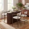 Christopher Knight Home Grace 5 Piece Bar Table and Chairs Set for 4, Modern Counter Table & Bar Chairs Set for Kitchen and Dining Room Furniture, Metal Upholstered Counter Stools, Black+Beige+Gold(Walnut+beige+gold)